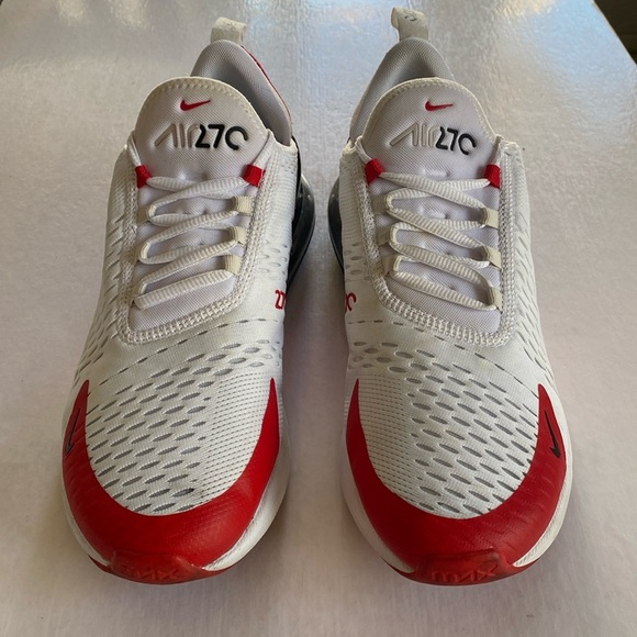 NIKE AIR MAX 270 White Anthracite University Red CJ0550-100 Sneakers Men’s 9 - Picture 1 of 8